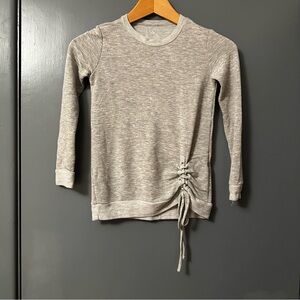 Heather Gray Long Sleeve Women's Top with Side Tie